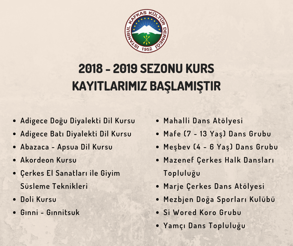 2018 – 2019 SEZONU KURS KAYITLARIMIZ BAŞLAMIŞTIR