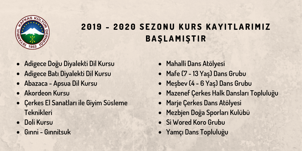 2019 – 2020 SEZONU KURS KAYITLARIMIZ BAŞLAMIŞTIR